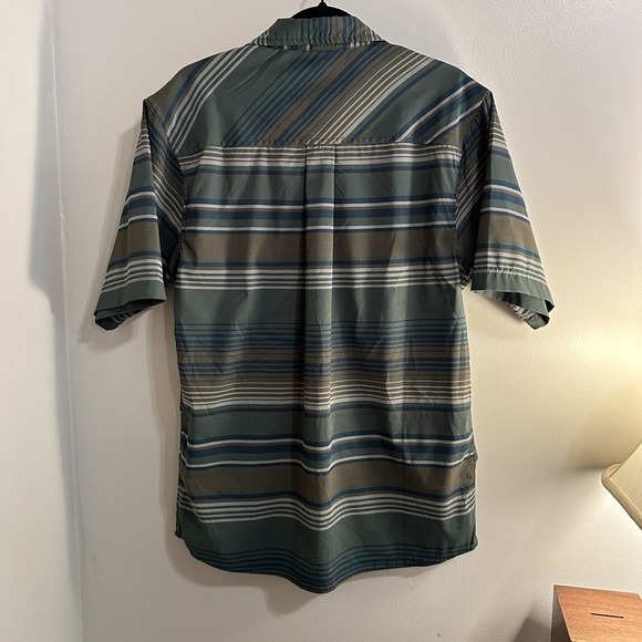 Kava Point No Point Short Sleeve Shirt Button Men's M Green Outdoor Hike Trail - Picture 4 of 4